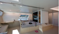 Wally yacht Better Place - Owner suite port side with lounge and TV  area - Photo Toni Meneguzzo
